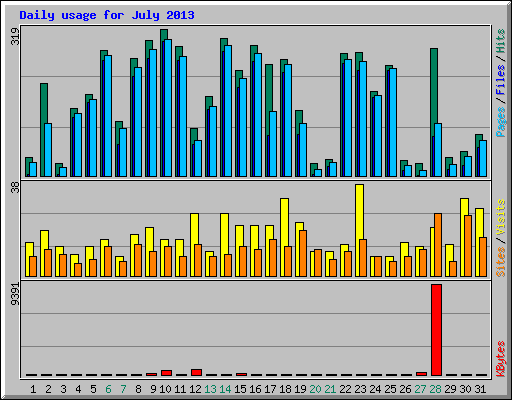 Daily usage for July 2013