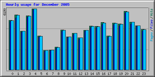 Hourly usage for December 2005