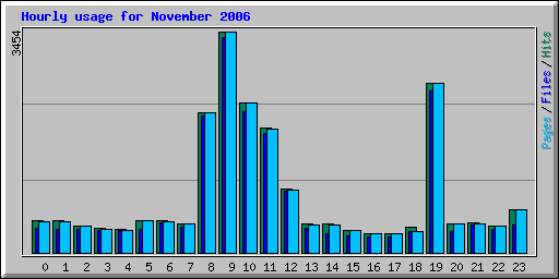 Hourly usage for November 2006