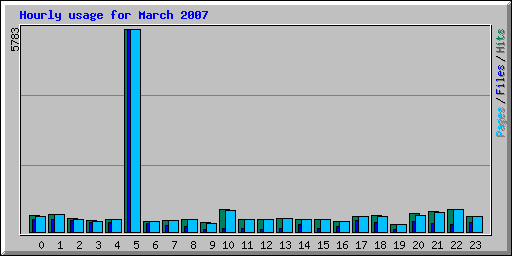 Hourly usage for March 2007