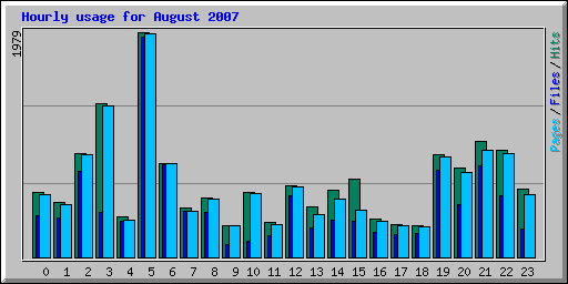 Hourly usage for August 2007