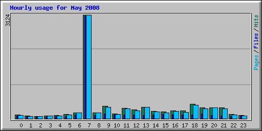 Hourly usage for May 2008