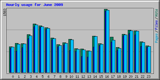 Hourly usage for June 2009