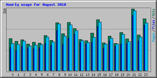 Hourly usage for August 2010