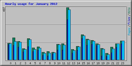 Hourly usage for January 2012