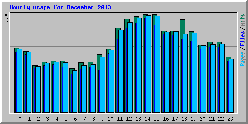 Hourly usage for December 2013