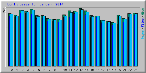 Hourly usage for January 2014