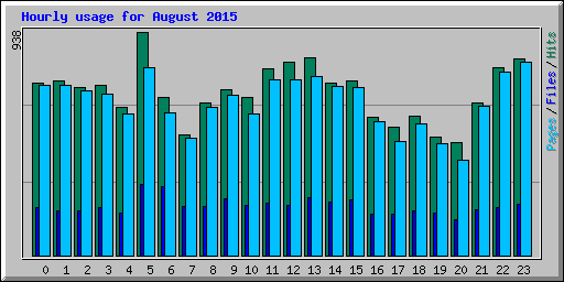 Hourly usage for August 2015