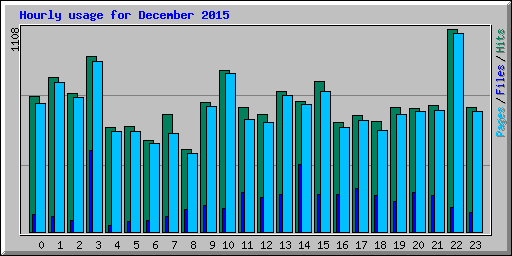 Hourly usage for December 2015