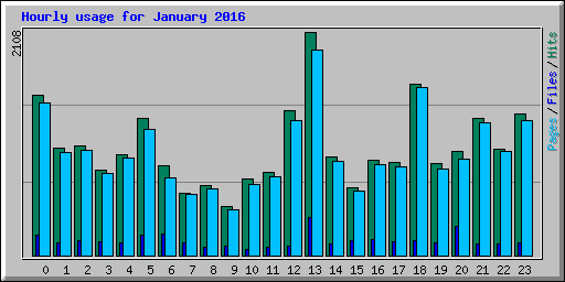 Hourly usage for January 2016