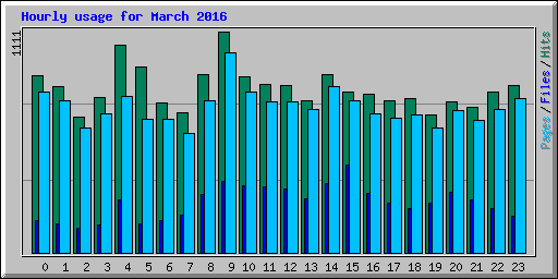 Hourly usage for March 2016