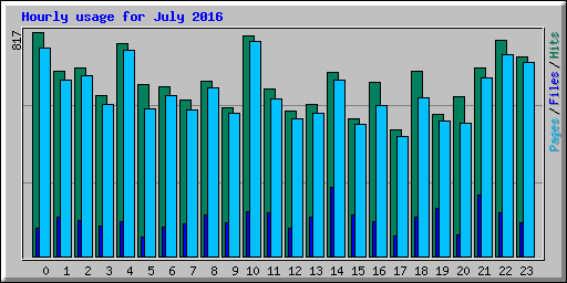 Hourly usage for July 2016