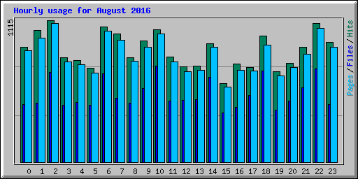 Hourly usage for August 2016