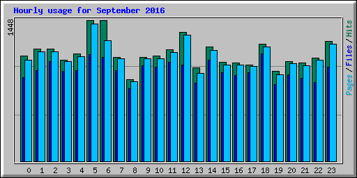 Hourly usage for September 2016