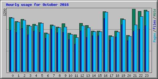 Hourly usage for October 2016