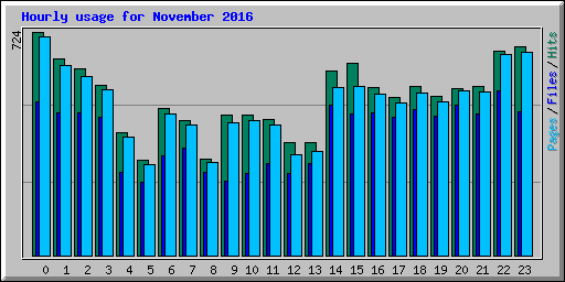 Hourly usage for November 2016