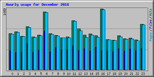 Hourly usage for December 2016